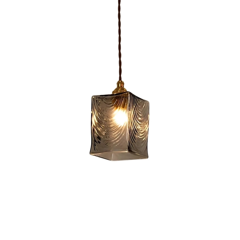 Japanese Vintage Brass Glass Chandelier