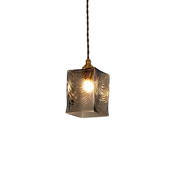 Japanese Vintage Brass Glass Chandelier