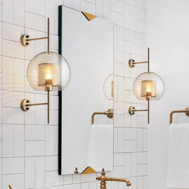 Bedroom Aisle Post-modern Pastoral Glass Wall Lamp