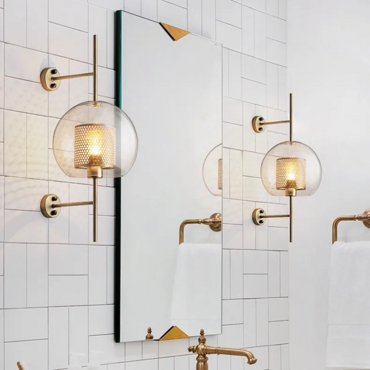 Bedroom Aisle Post-modern Pastoral Glass Wall Lamp