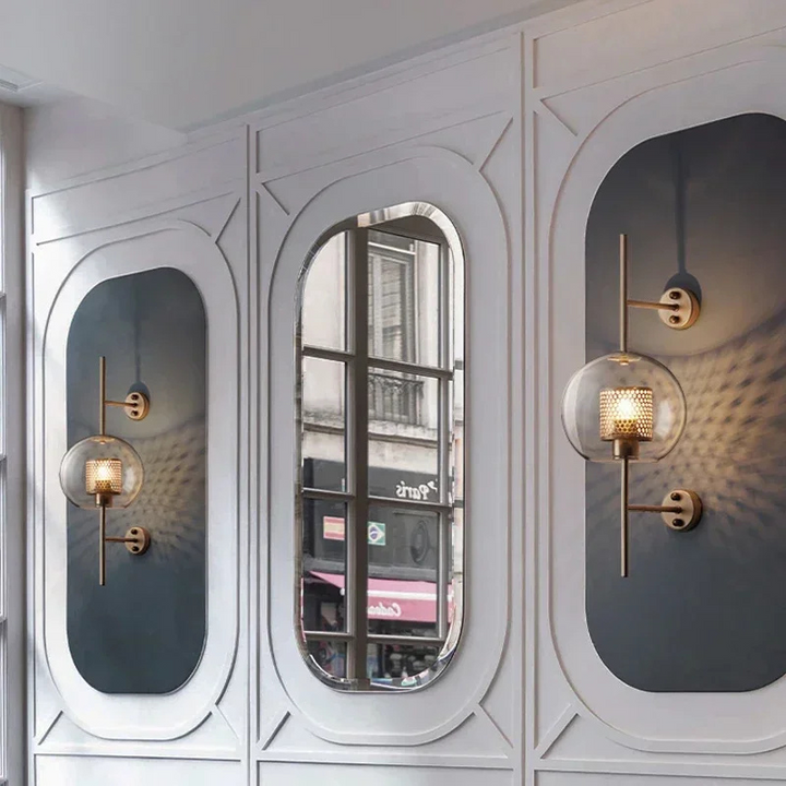 Bedroom Aisle Post-modern Pastoral Glass Wall Lamp