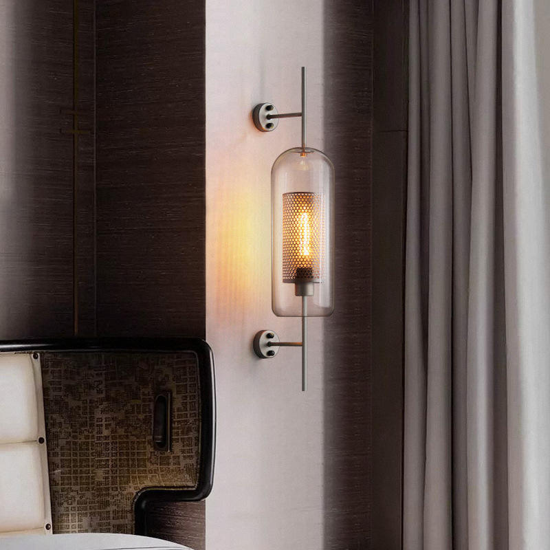 Bedroom Aisle Post-modern Pastoral Glass Wall Lamp