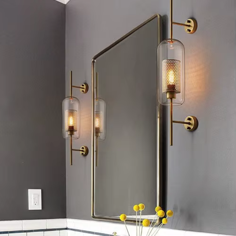 Bedroom Aisle Post-modern Pastoral Glass Wall Lamp