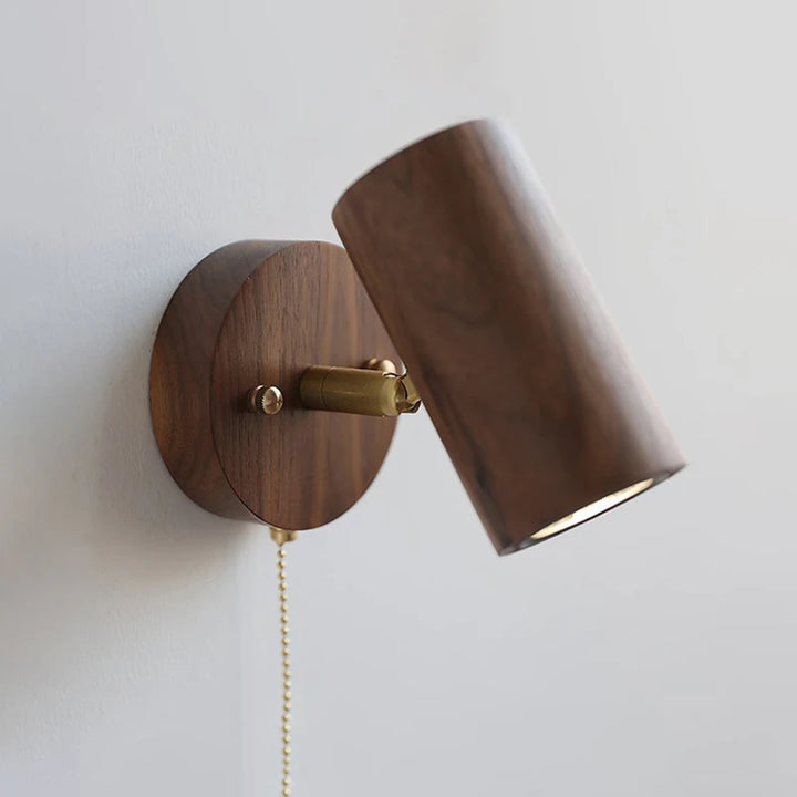 Retro Japanese Style Walnut Wall Lamp