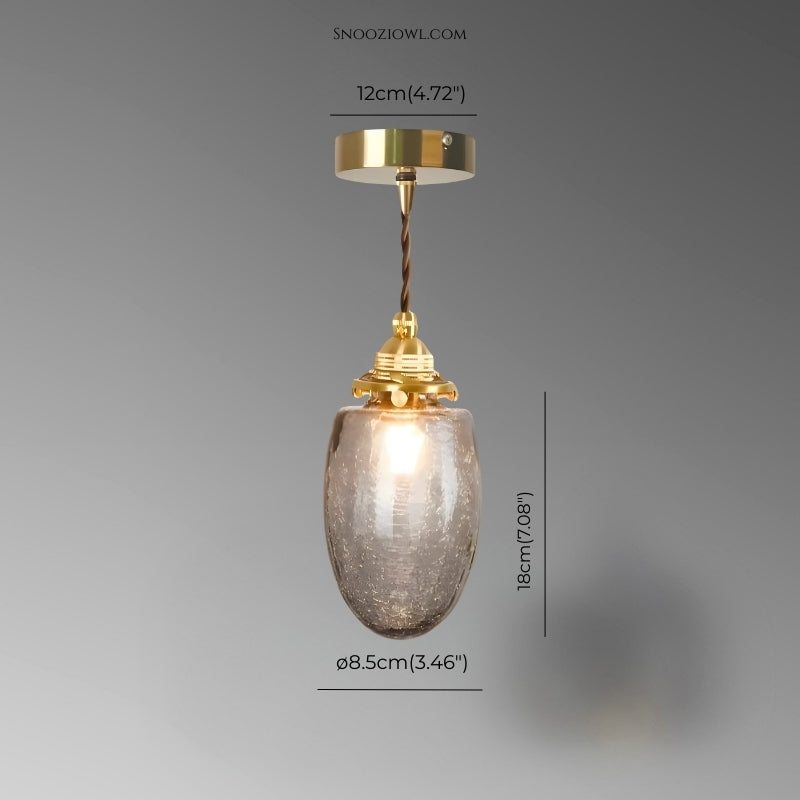 Japanese Vintage Brass Glass Chandelier