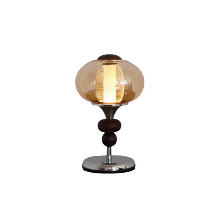 Type-C Rechargeable Touch Switch Solid Wood Table Lamp