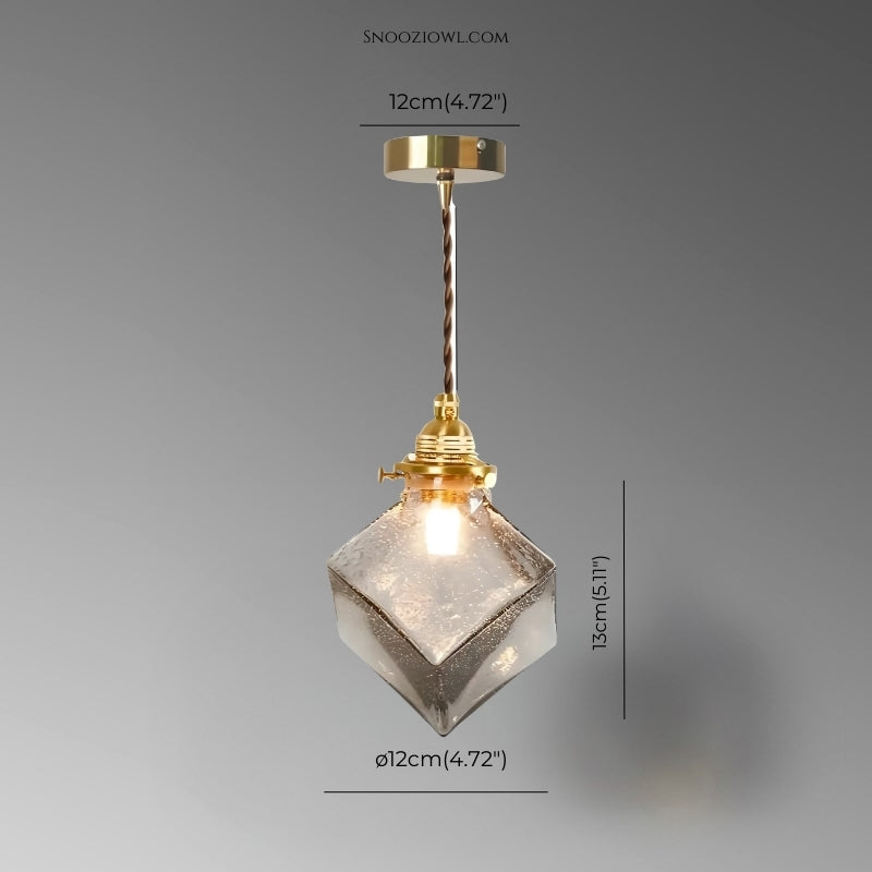 Japanese Vintage Brass Glass Chandelier