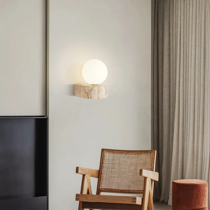 Yellow Cave Stone Cream Wall Lamp