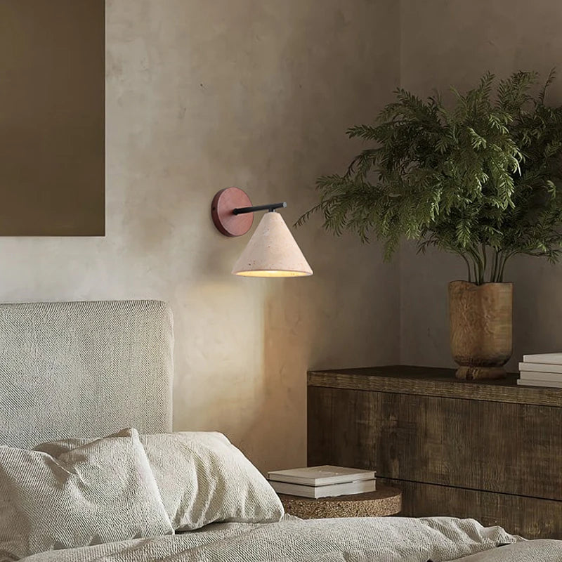 Middle-ancient Cream Silent Style Cave Stone Wall Lamp