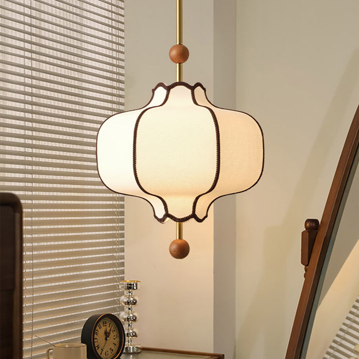 Retro Style French Style Bedroom Fabric Craft Chandelier Mid-ancient Simple Nanyang Solid Wood Romantic Room Main Lamps