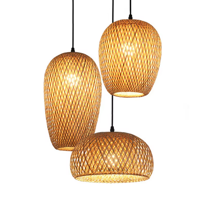 Chandelier Simple And Creative Idyllic Bamboo Weaving