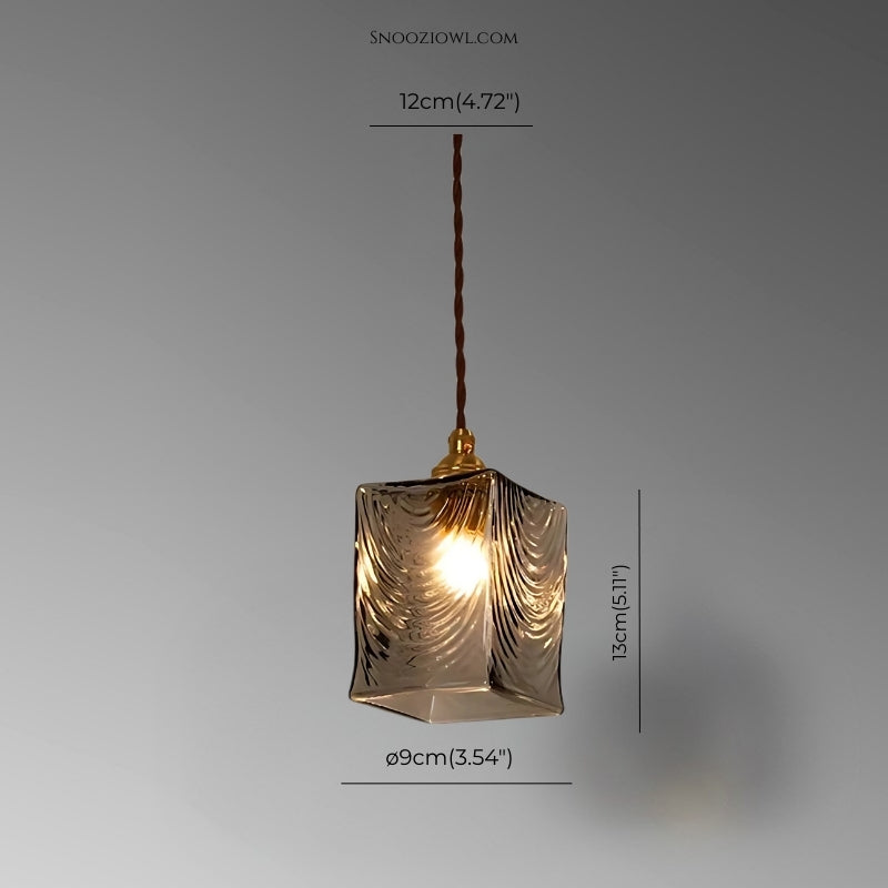 Japanese Vintage Brass Glass Chandelier