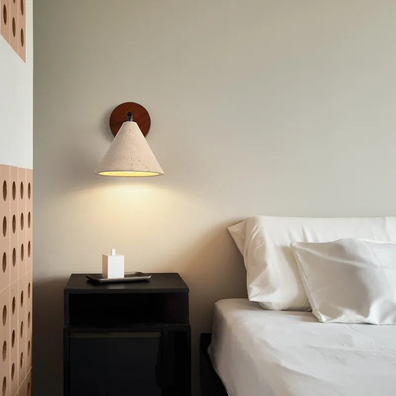 Middle-ancient Cream Silent Style Cave Stone Wall Lamp