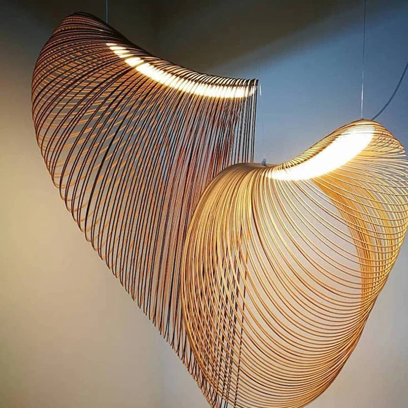 Minimalist Special-Shaped Woodcraft Ceiling Lamp