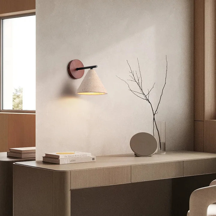 Middle-ancient Cream Silent Style Cave Stone Wall Lamp