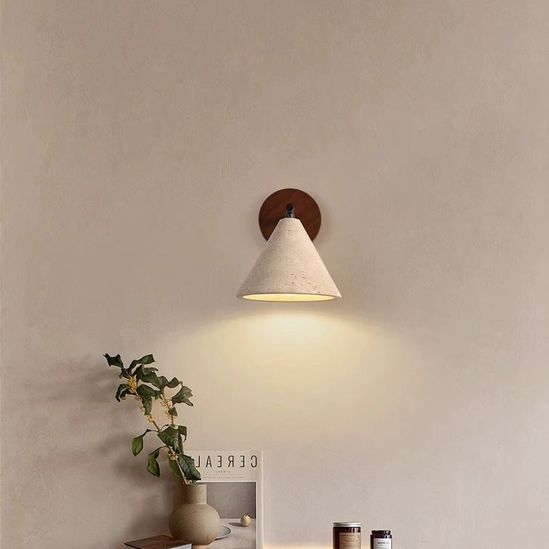 Yellow Cave Stone Wall Lamp Middle-ancient Cream Silent Style Bedroom