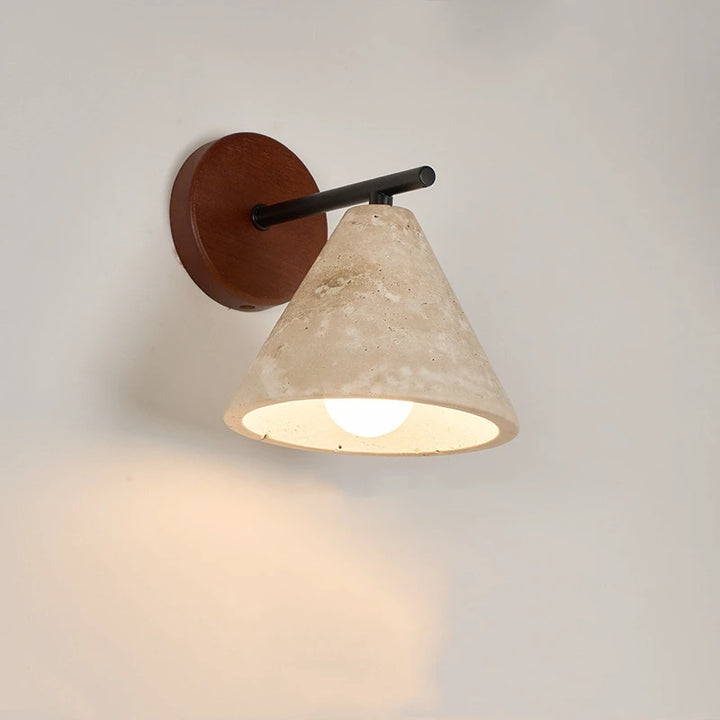 Middle-ancient Cream Silent Style Cave Stone Wall Lamp