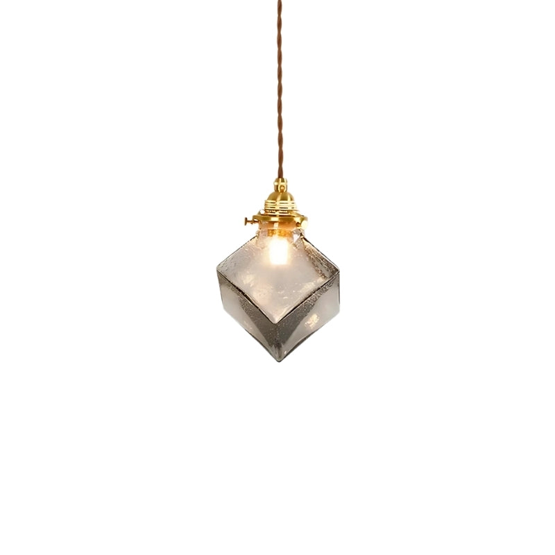 Japanese Vintage Brass Glass Chandelier
