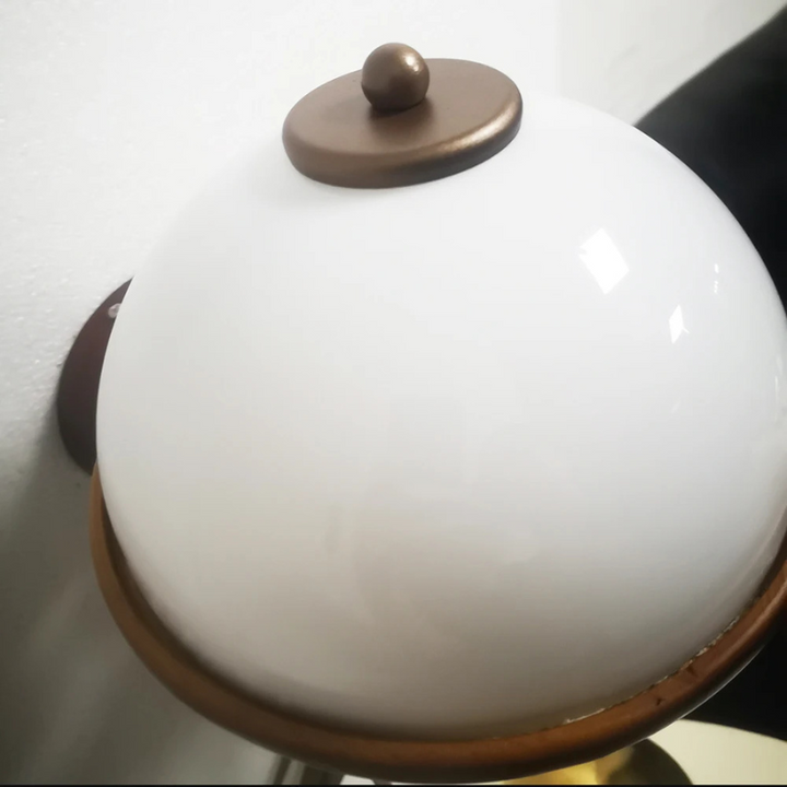 Solid Wood & Glass Wall Lamp