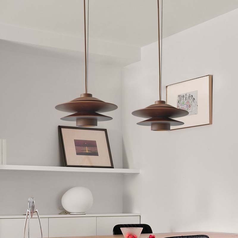 Nordic Mid-ancient Log Style Tea Room Dining-room Lamp Chandelier