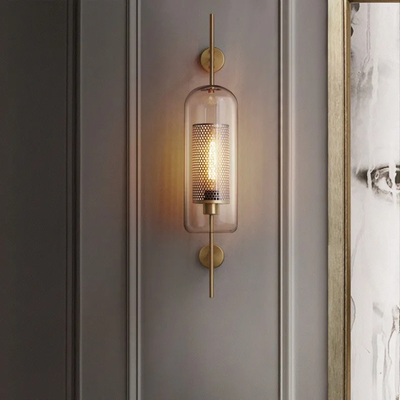 Bedroom Aisle Post-modern Pastoral Glass Wall Lamp