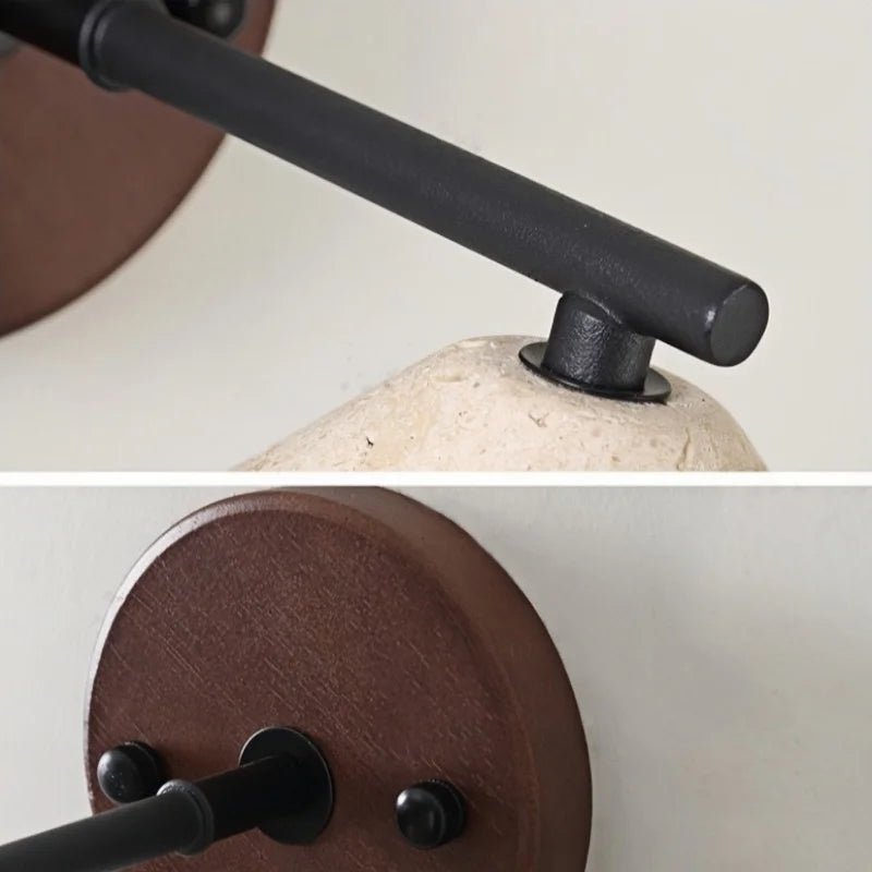Middle-ancient Cream Silent Style Cave Stone Wall Lamp