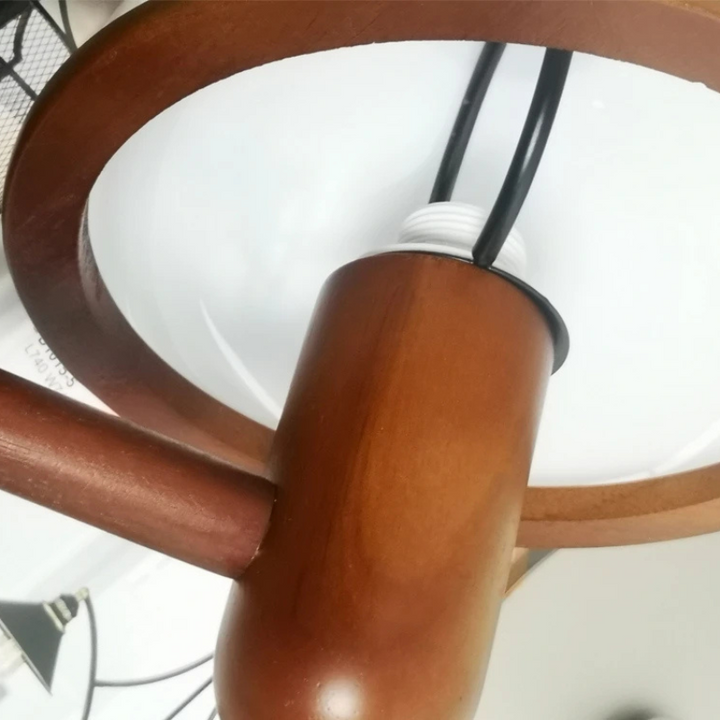 Solid Wood & Glass Wall Lamp