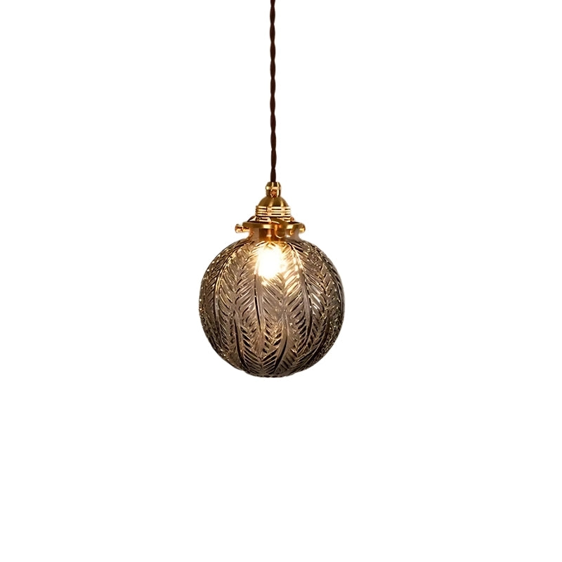 Japanese Vintage Brass Glass Chandelier