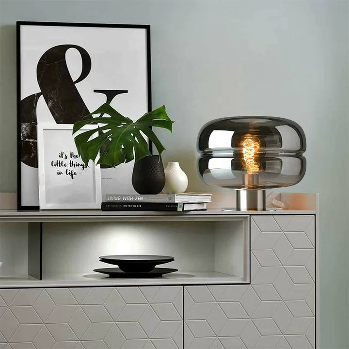 Modern Glass Table Light – LED Indoor  Lamp for Dining Room & Living Space | Snooziowl UK