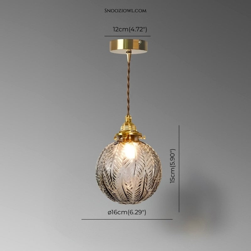 Japanese Vintage Brass Glass Chandelier