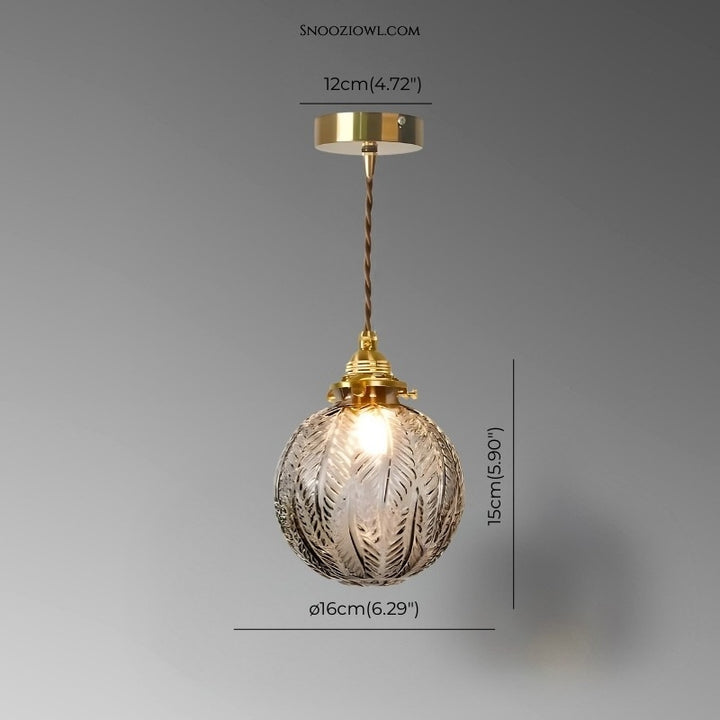 Japanese Vintage Brass Glass Chandelier