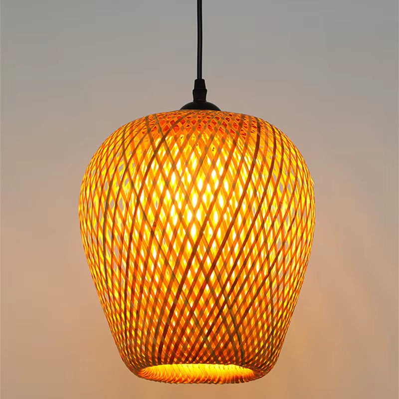 Chandelier Simple And Creative Idyllic Bamboo Weaving