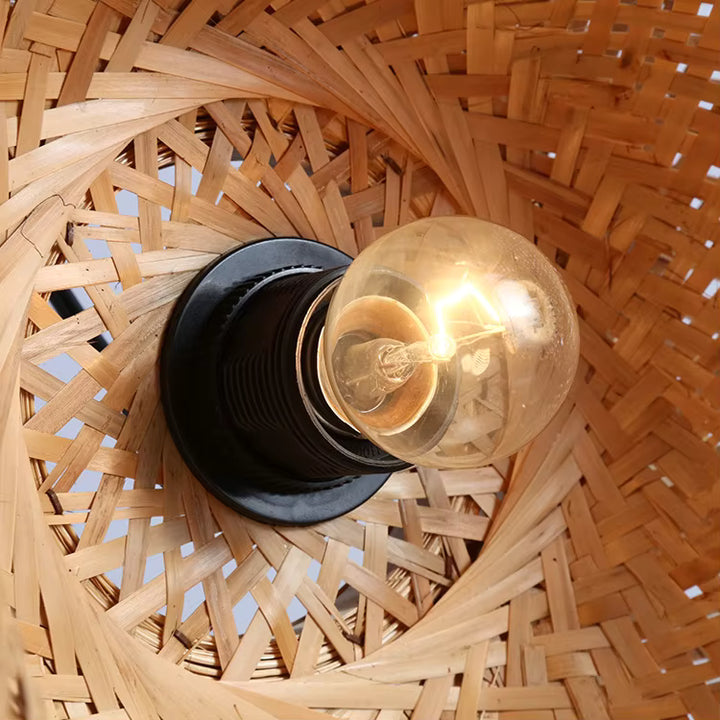 Chandelier Simple And Creative Idyllic Bamboo Weaving