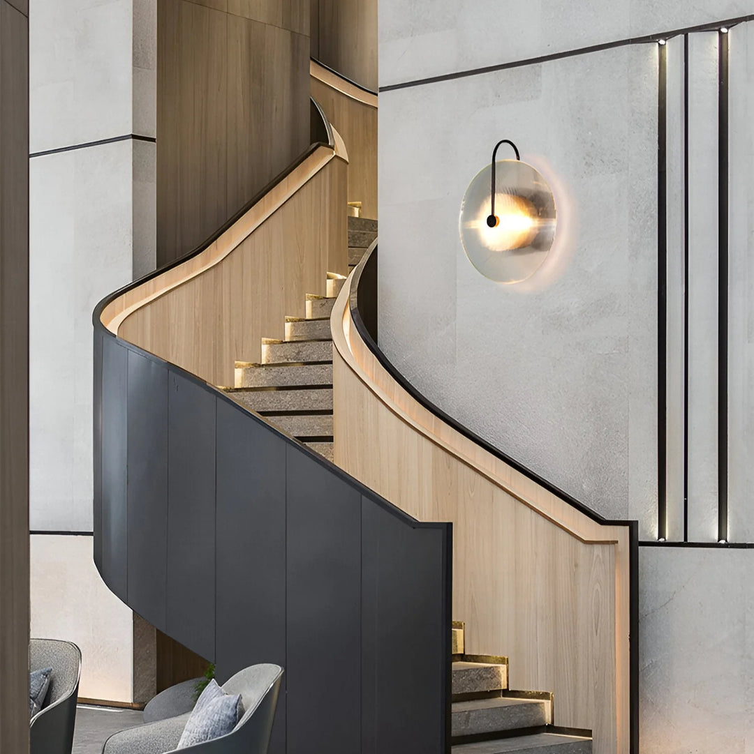 Nordic Round Glass Hotel Corridor Model Room Lamp