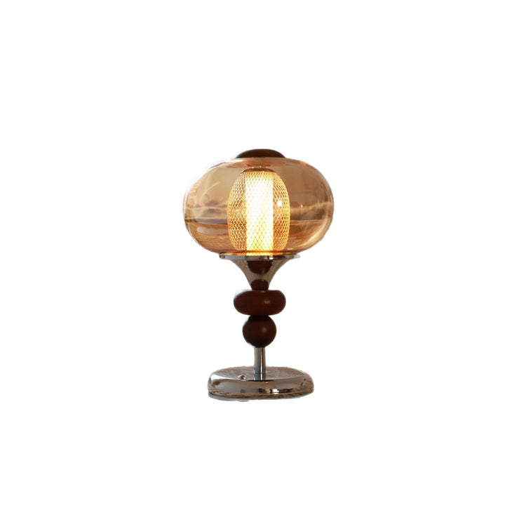 Zhonggu Solid Wood Palace Table Lamp Rechargeable Touch Switch