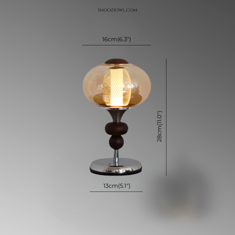 Type-C Rechargeable Touch Switch Solid Wood Table Lamp