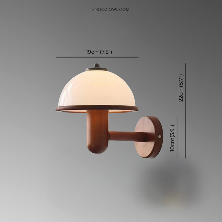 Solid Wood & Glass Wall Lamp