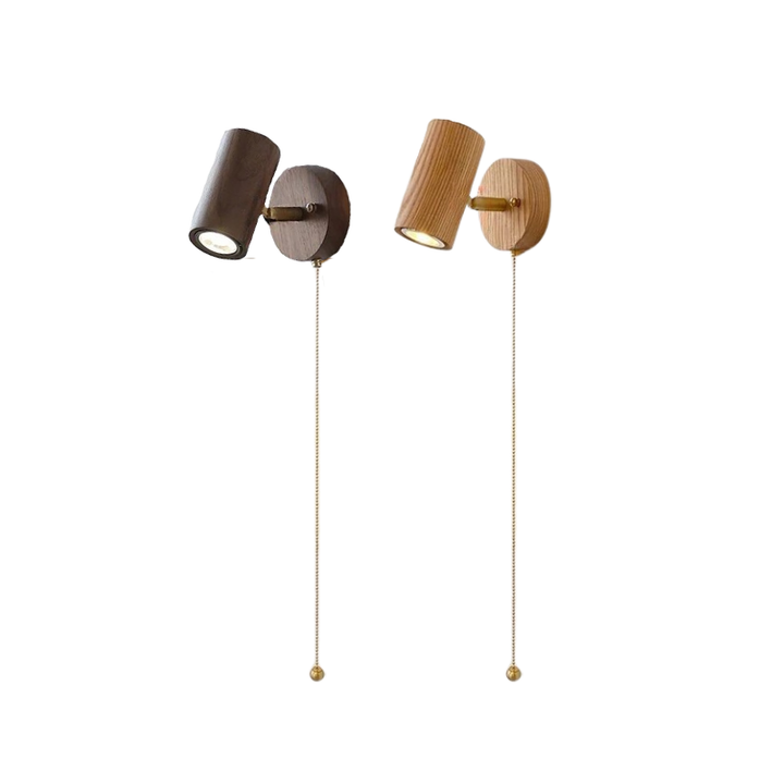 Retro Japanese Style Walnut Wall Lamp