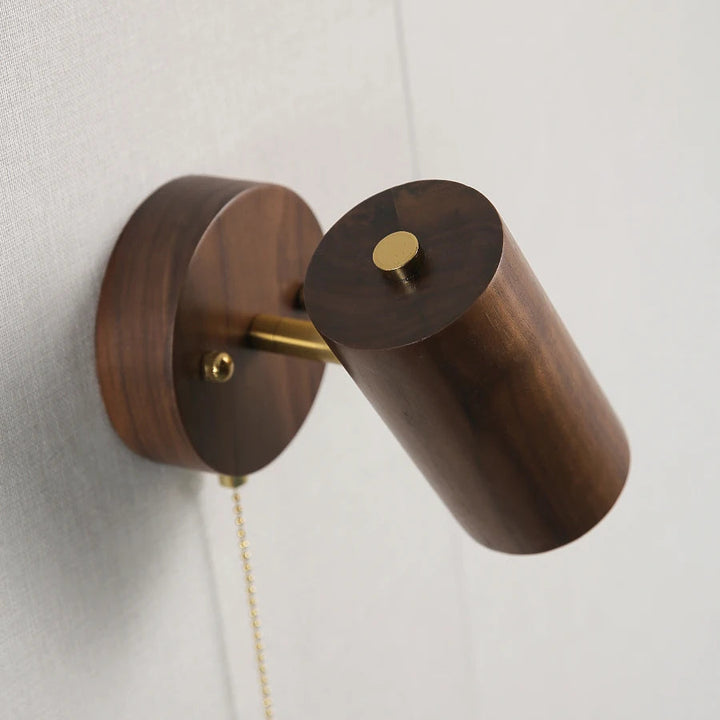 Retro Japanese Style Walnut Wall Lamp