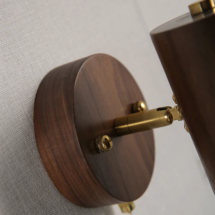 Retro Japanese Style Walnut Wall Lamp
