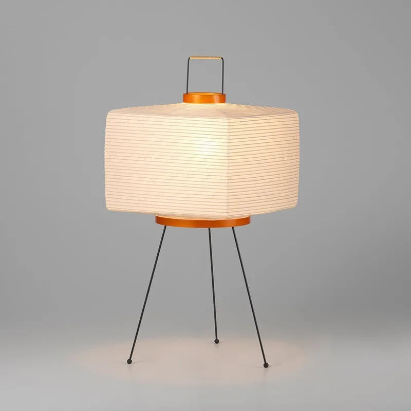 Tripod Style Rice Paper Wabi-Sabi Floor Lamp