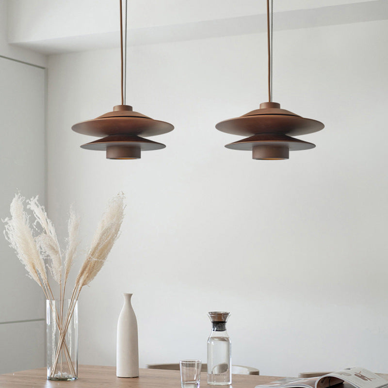 Nordic Mid-ancient Log Style Tea Room Dining-room Lamp Chandelier