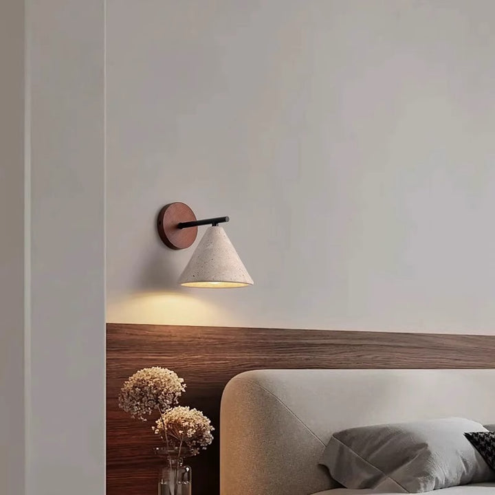 Yellow Cave Stone Wall Lamp Middle-ancient Cream Silent Style Bedroom