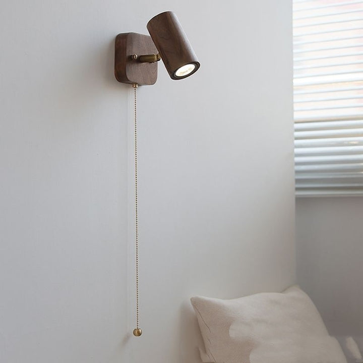 Retro Japanese Style Walnut Wall Lamp Bed & Breakfast Simple
