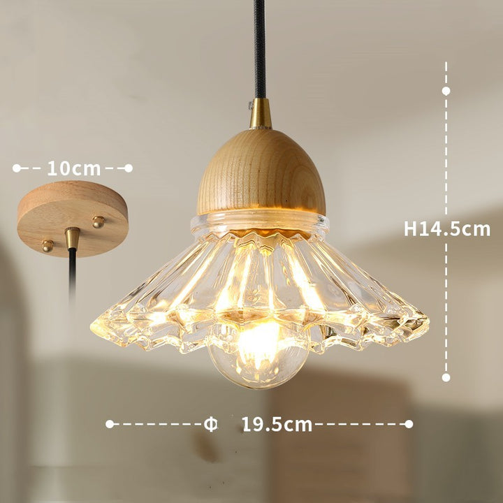 Solid Wood Glass Chandelier