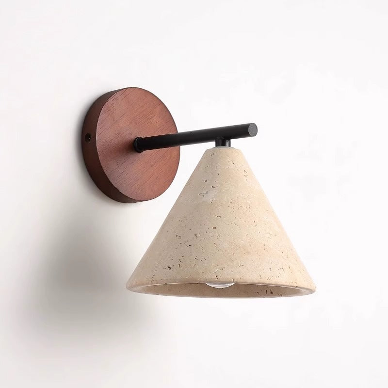 Yellow Cave Stone Wall Lamp Middle-ancient Cream Silent Style Bedroom